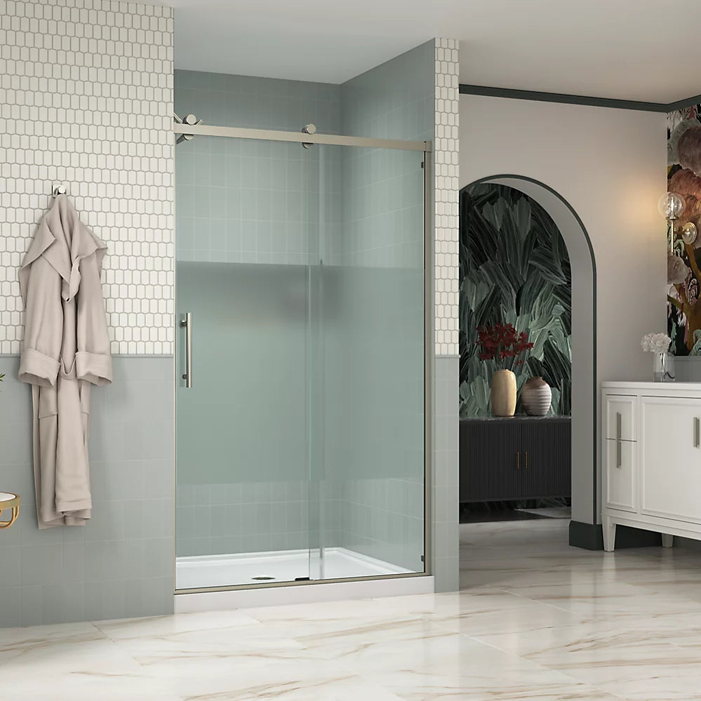 Kohler Rely® (44.6" – 47.6" W x 77" H) Sliding Shower door with 3/8" (10mm) thick glass in Bright Polished Silver