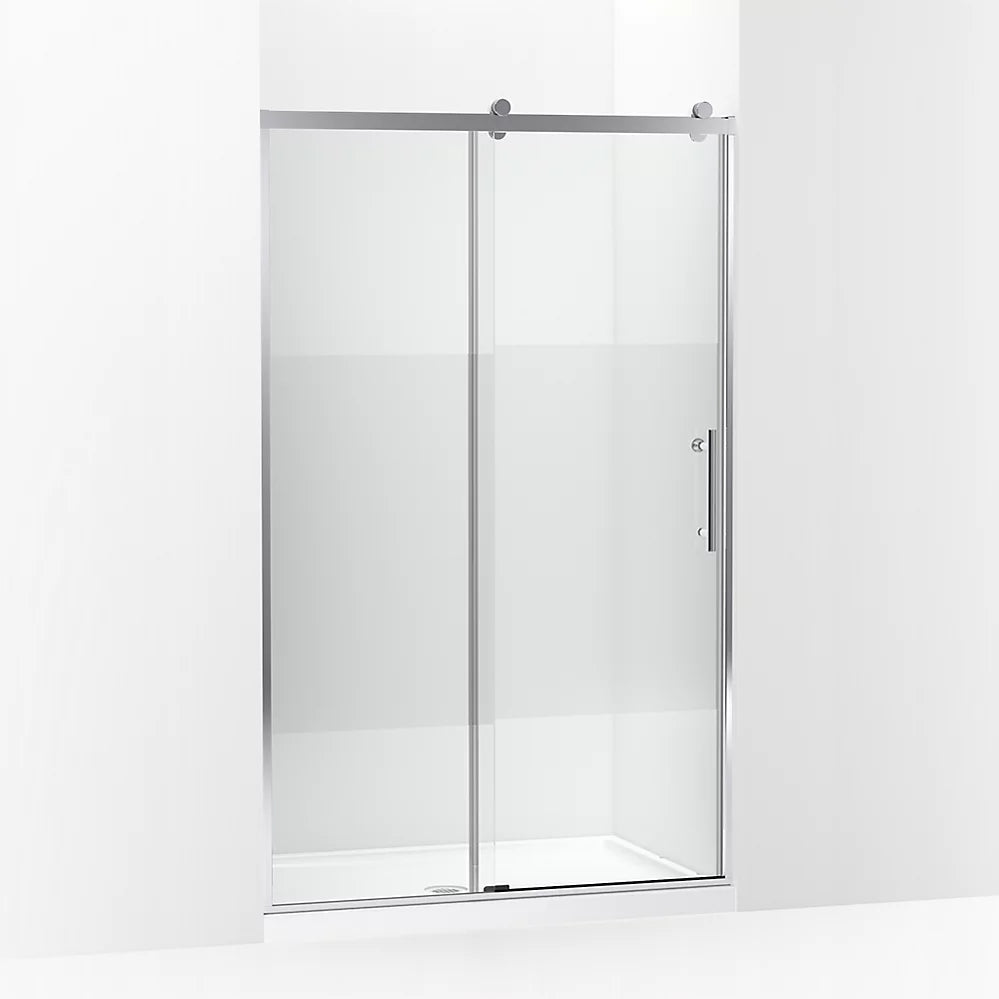 Kohler Rely® (44.6" – 47.6" W x 77" H) Sliding Shower door with 3/8" (10mm) thick glass in Bright Polished Silver