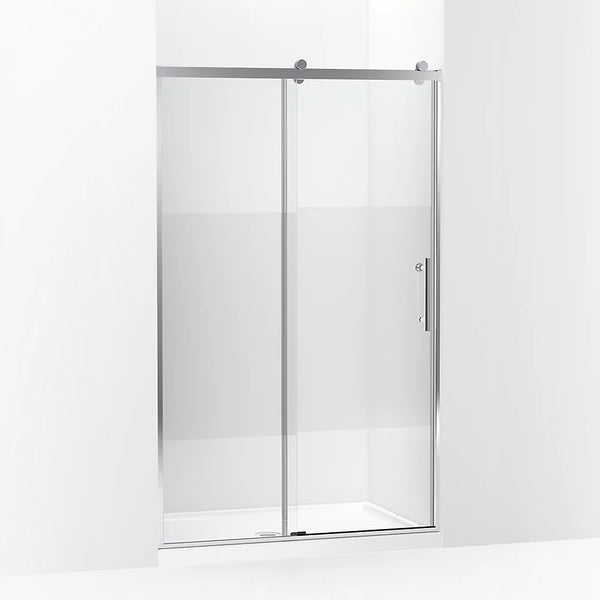 Kohler Rely® (44.6 – 47.6 W x 77 H) Sliding Shower door with 3/8 (10mm) thick glass in Bright Polished Silver