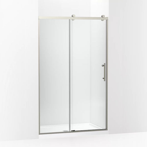 Kohler Rely® (44.6 – 47.6 W x 77 H) Sliding Shower door with 3/8 (10mm) thick Crystal Clear glass in Anodized Brushed Nickel