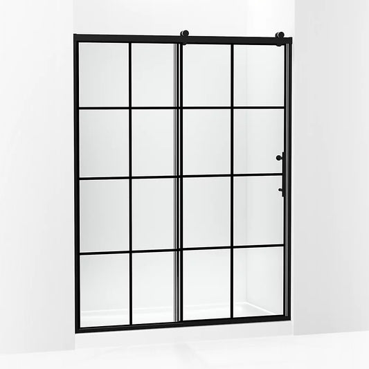 Kohler Rely® (56.6" - 59.6" W x 77" H) Sliding Shower door with 3/8" (10mm) thick Crystal Clear glass in Matte Black