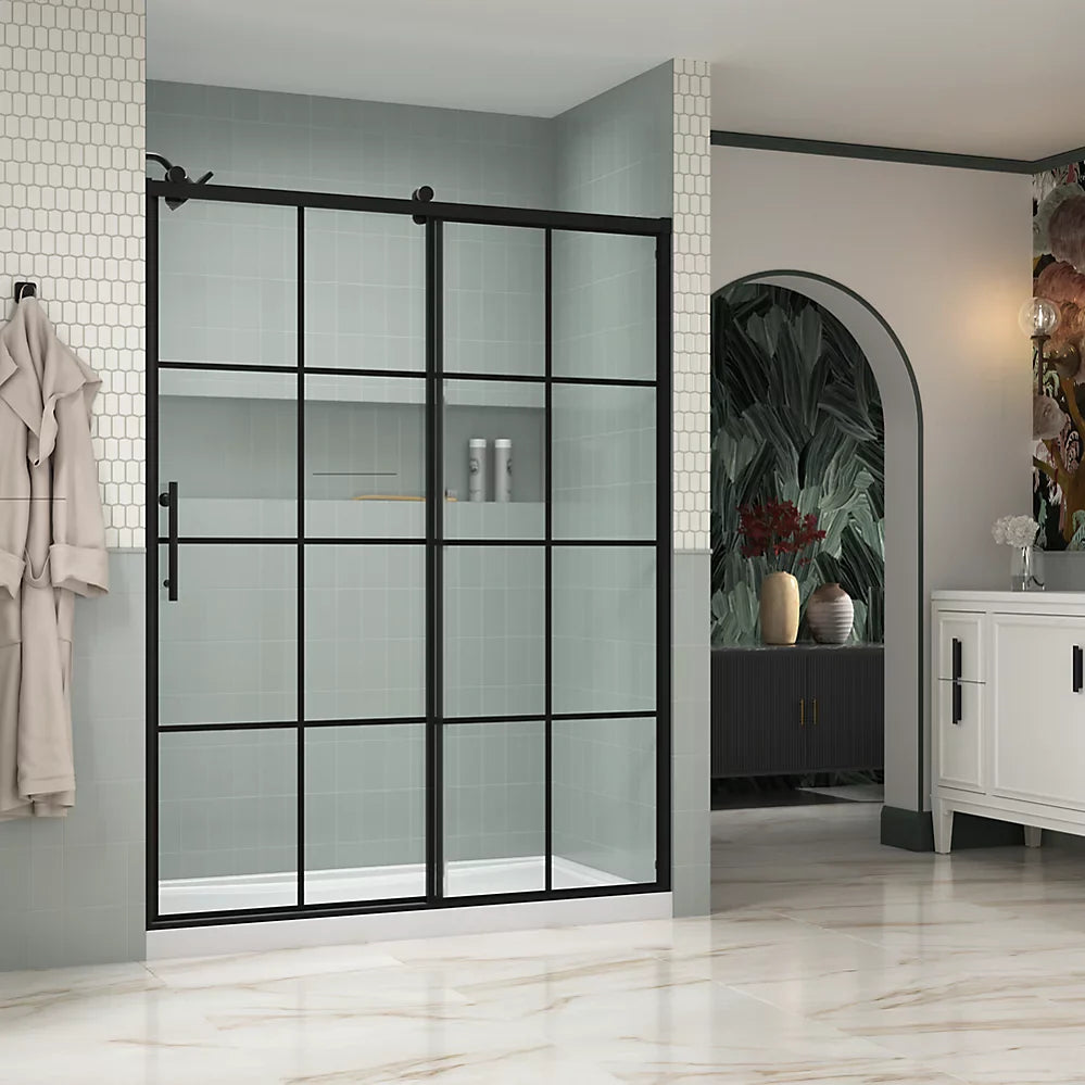 Kohler Rely® Sliding Shower door (56.6" - 59.6" W x 77" H) with 3/8" (10mm) thick glass in Matte Black