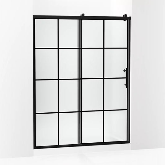 Kohler Rely® (56.6" - 59.6" W x 77" H) Sliding Shower door with 3/8" (10mm) thick Frosted glass in Matte Black