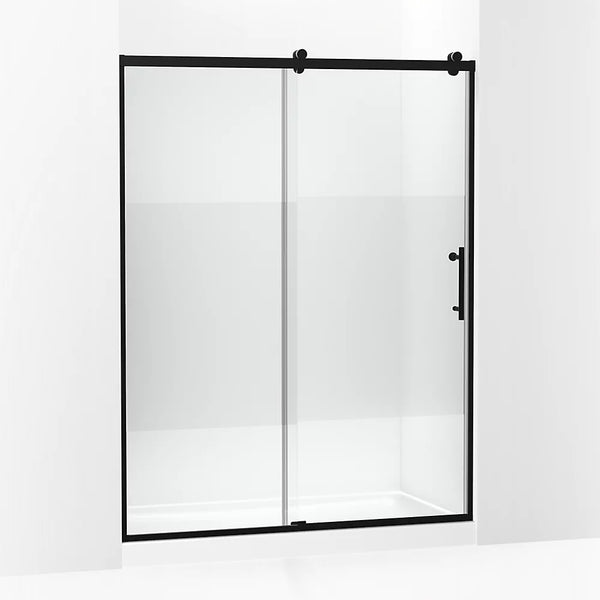 Kohler Rely® (56.6 – 59.6 W x 77 H) Sliding Shower door with 3/8 (10mm) thick glass in Matte Black