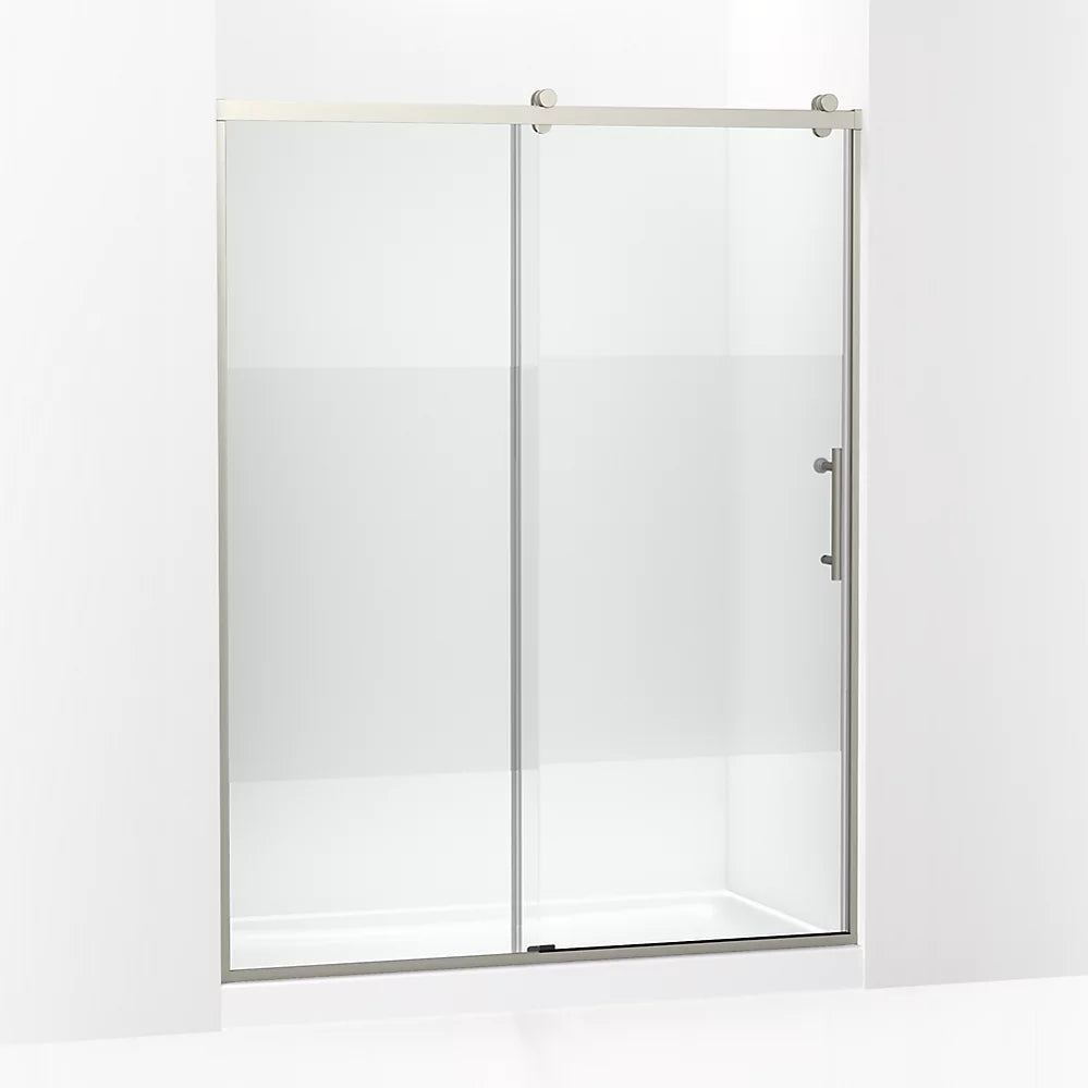 Kohler Rely® Sliding Shower door (56.6" – 59.6" W x 77" H) with 3/8" (10mm) thick Crystal Clear glass