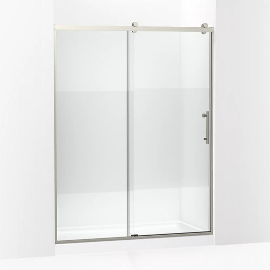 Kohler Rely® (56.6" – 59.6" W x 77" H) Sliding Shower door with 3/8" (10mm) thick glass in Anodized Brushed Nickel