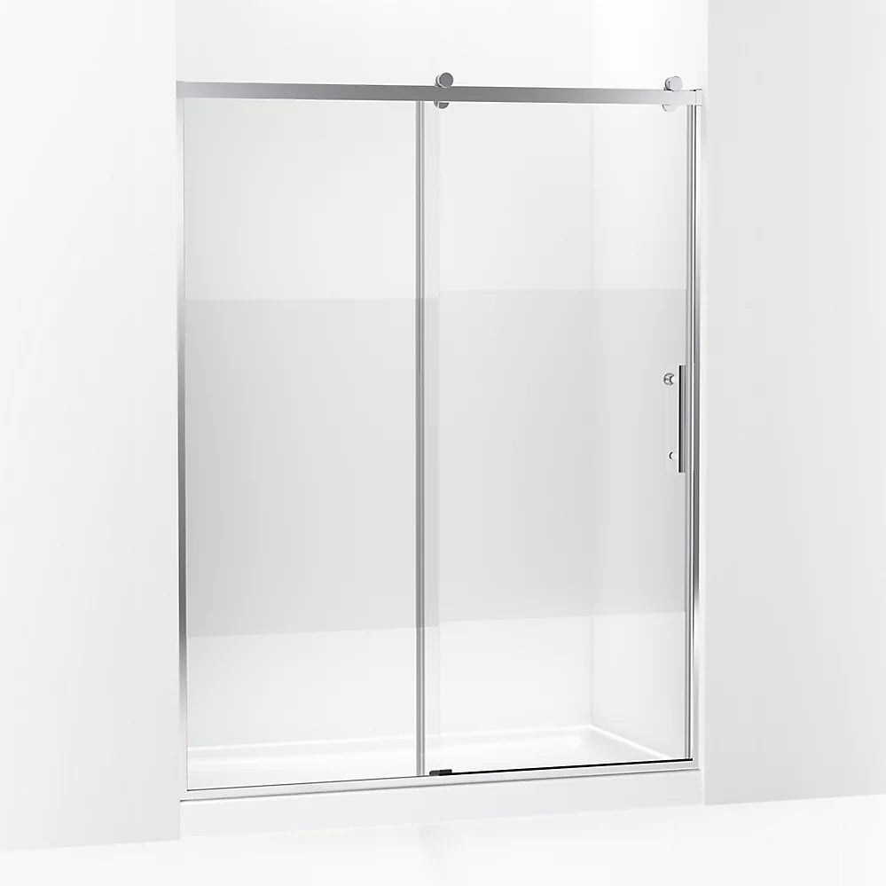 Kohler Rely® Sliding Shower door (56.6" – 59.6" W x 77" H) with 3/8" (10mm) thick Crystal Clear glass