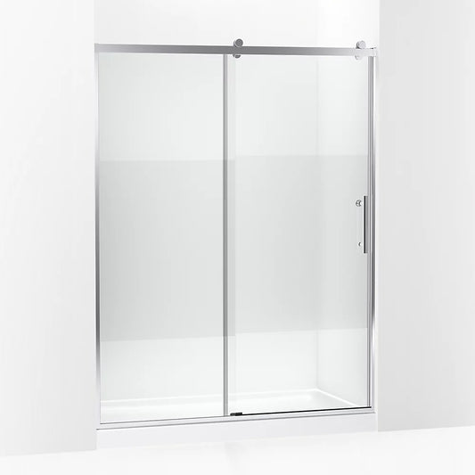 Kohler Rely® (56.6" – 59.6" W x 77" H) Sliding Shower door with 3/8" (10mm) thick glass in Bright Polished Silver