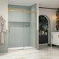 Kohler Rely® (56.6" – 59.6" W x 77" H) Sliding Shower Door with 3/8" (10mm) thick glass in Vibrant Brushed Moderne Brass