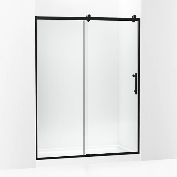 Kohler Rely® (56.6 – 59.6 W x 77 H) Sliding Shower Door with 3/8 (10mm) thick glass in Matte Black