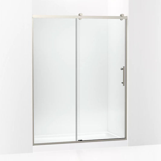 Kohler Rely® (56.6" – 59.6" W x 77" H) Sliding Shower Door with 3/8" (10mm) thick glass in Anodized Brushed Nickel