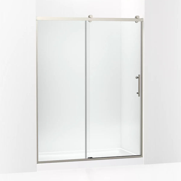 Kohler Rely® (56.6 – 59.6 W x 77 H) Sliding Shower Door with 3/8 (10mm) thick glass in Anodized Brushed Nickel