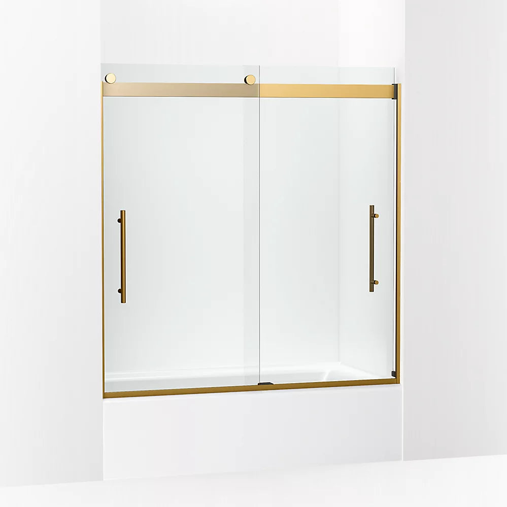 Kohler Levity® Plus Sliding Bath door (56.6" - 59.6" W x 61.6" H) with 5/16" (8mm) thick Crystal Clear glass