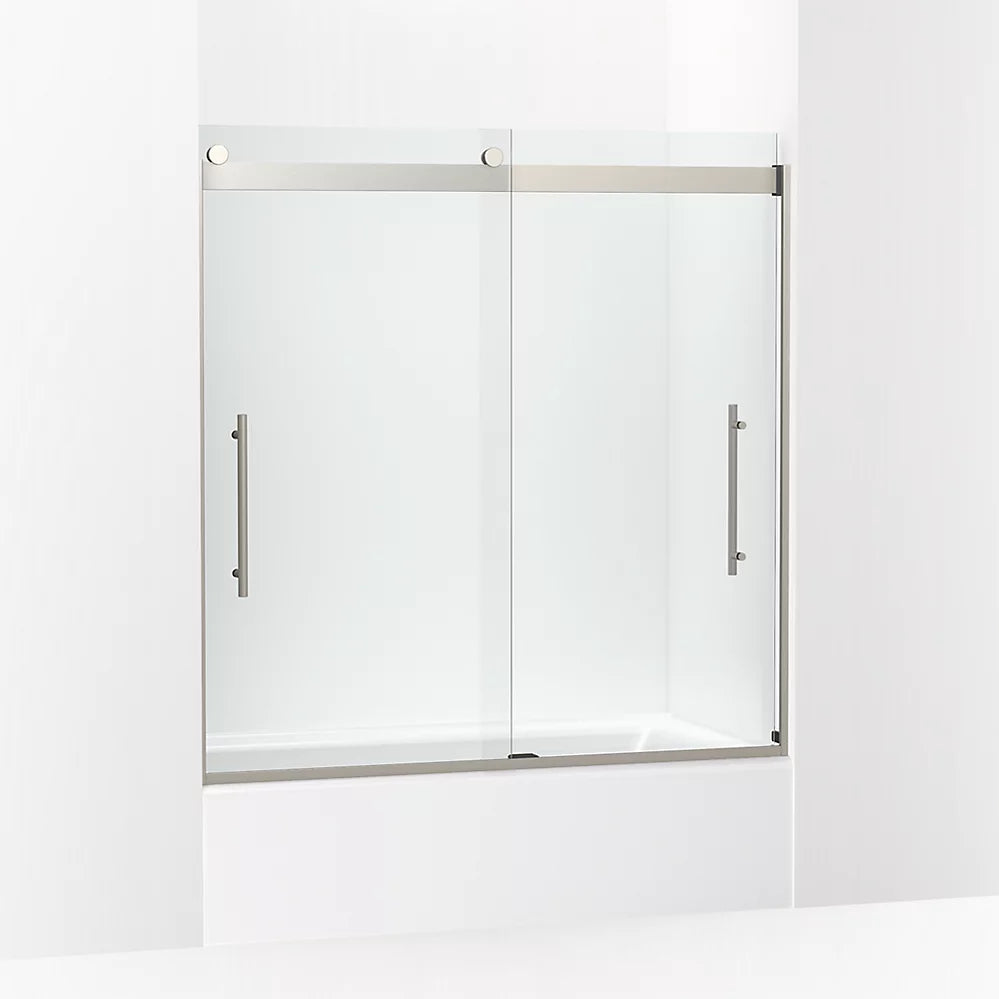 Kohler Levity® Plus Sliding Bath door (56.6" - 59.6" W x 61.6" H) with 5/16" (8mm) thick Crystal Clear glass