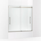 Kohler Levity® Plus Sliding Bath door (56.6" - 59.6" W x 61.6" H) with 5/16" (8mm) thick Crystal Clear glass