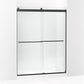 Kohler Levity® Plus Frameless Sliding Shower door (56.6"-59.6" W x 77.6" H) with 5/16" (8mm) thick Crystal Clear glass in Matte Black