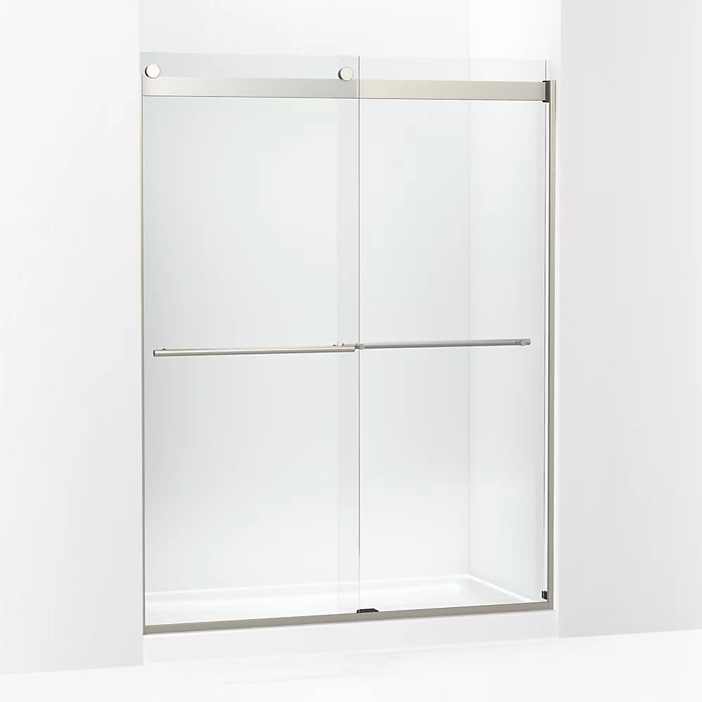 Kohler Levity® Plus Frameless Sliding Shower door (56.6"-59.6" W x 77.6" H) with 5/16" (8mm) thick Crystal Clear glass