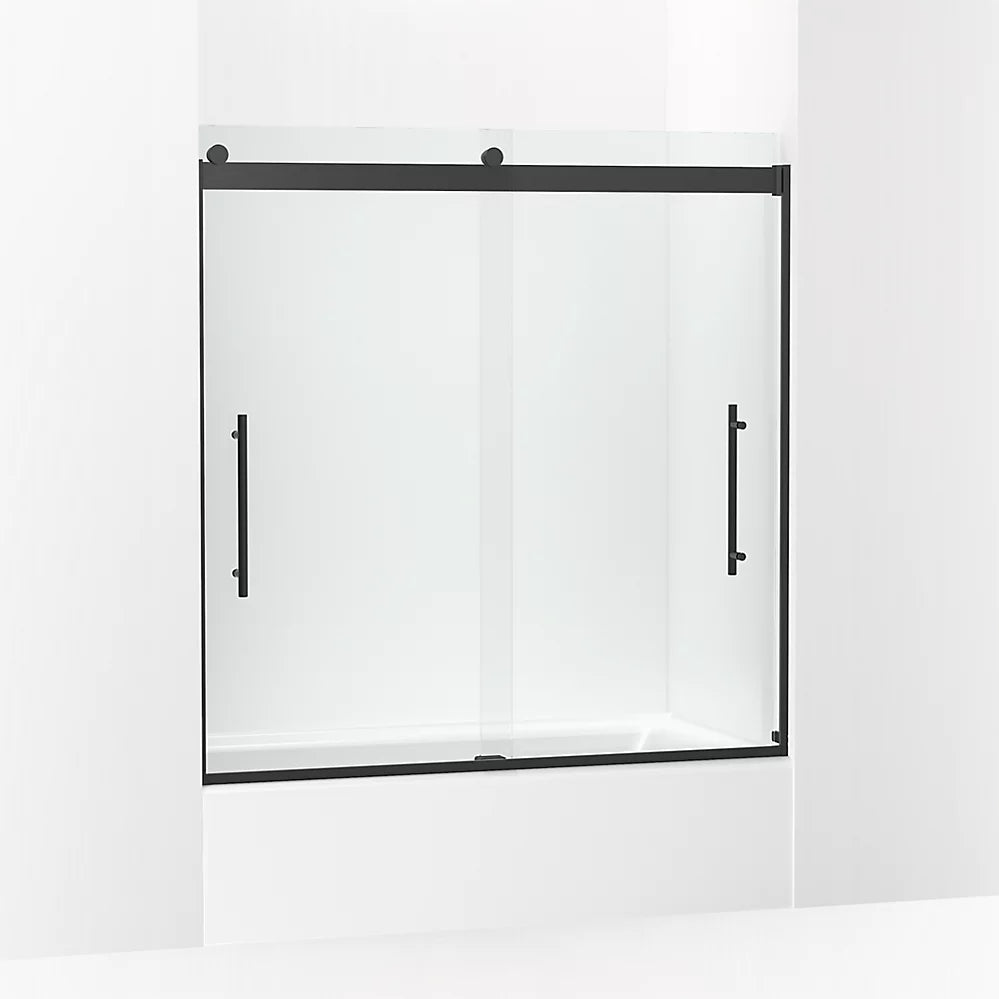 Kohler Levity® Plus Sliding Bath door (56.6" - 59.6" W x 61.6" H) with 3/8" (10mm) thick Crystal Clear glass