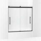 Kohler Levity® Plus Sliding Bath door (56.6" - 59.6" W x 61.6" H) with 3/8" (10mm) thick Crystal Clear glass