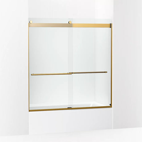 Kohler Levity® Plus Sliding Bath Door (56.6" - 59.6" W x 61.6" H) with 3/8" (10mm) thick Crystal Clear glass