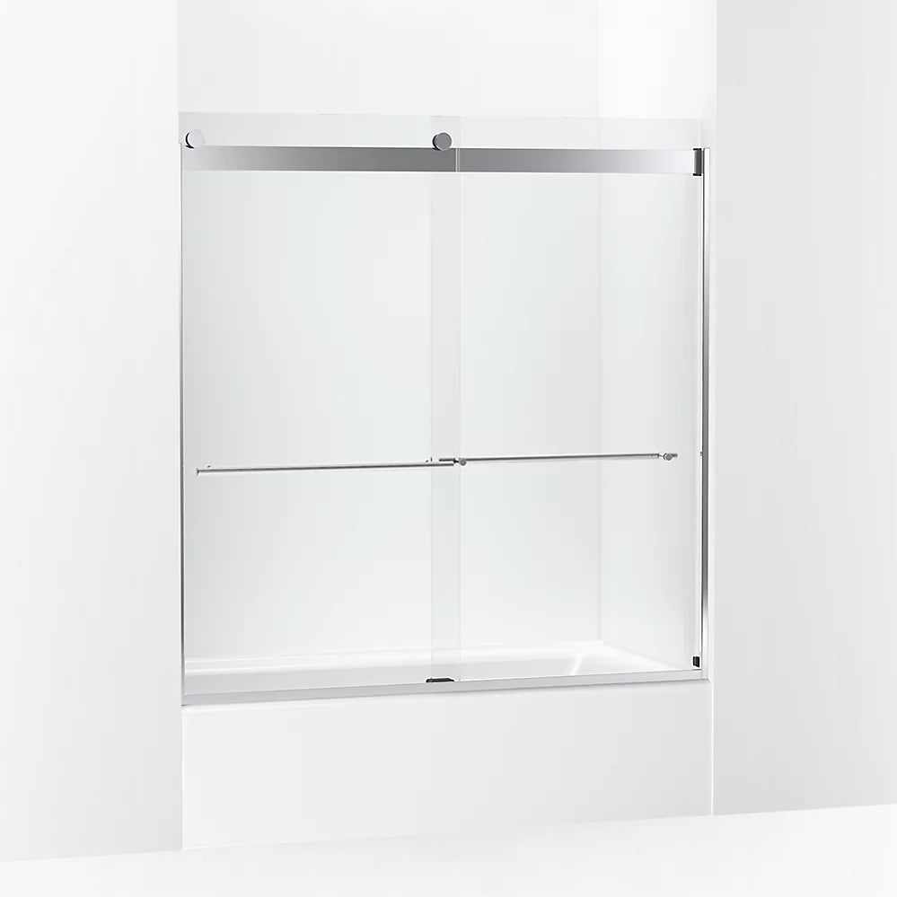 Kohler Levity® Plus Sliding Bath Door (56.6" - 59.6" W x 61.6" H) with 3/8" (10mm) thick Crystal Clear glass