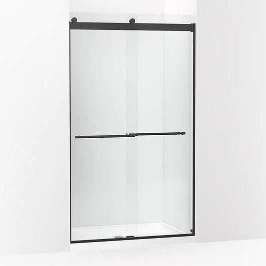 Kohler Levity® Plus Frameless Sliding Shower door (44.6" - 47.6" W x 81.6" H) with 3/8" (10mm) thick Crystal Clear glass in Matte Black