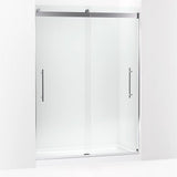 Kohler Levity® Plus Sliding Shower door (56.6"-59.6" W x 81.6" H) with 3/8" (10 mm) thick Crystal Clear glass