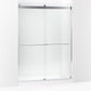 Kohler Levity® Plus (56.6" – 59.6" W x 81.6" H) Sliding Shower door with 3/8" (10mm) thick Crystal Clear glass in Bright Polished Silver