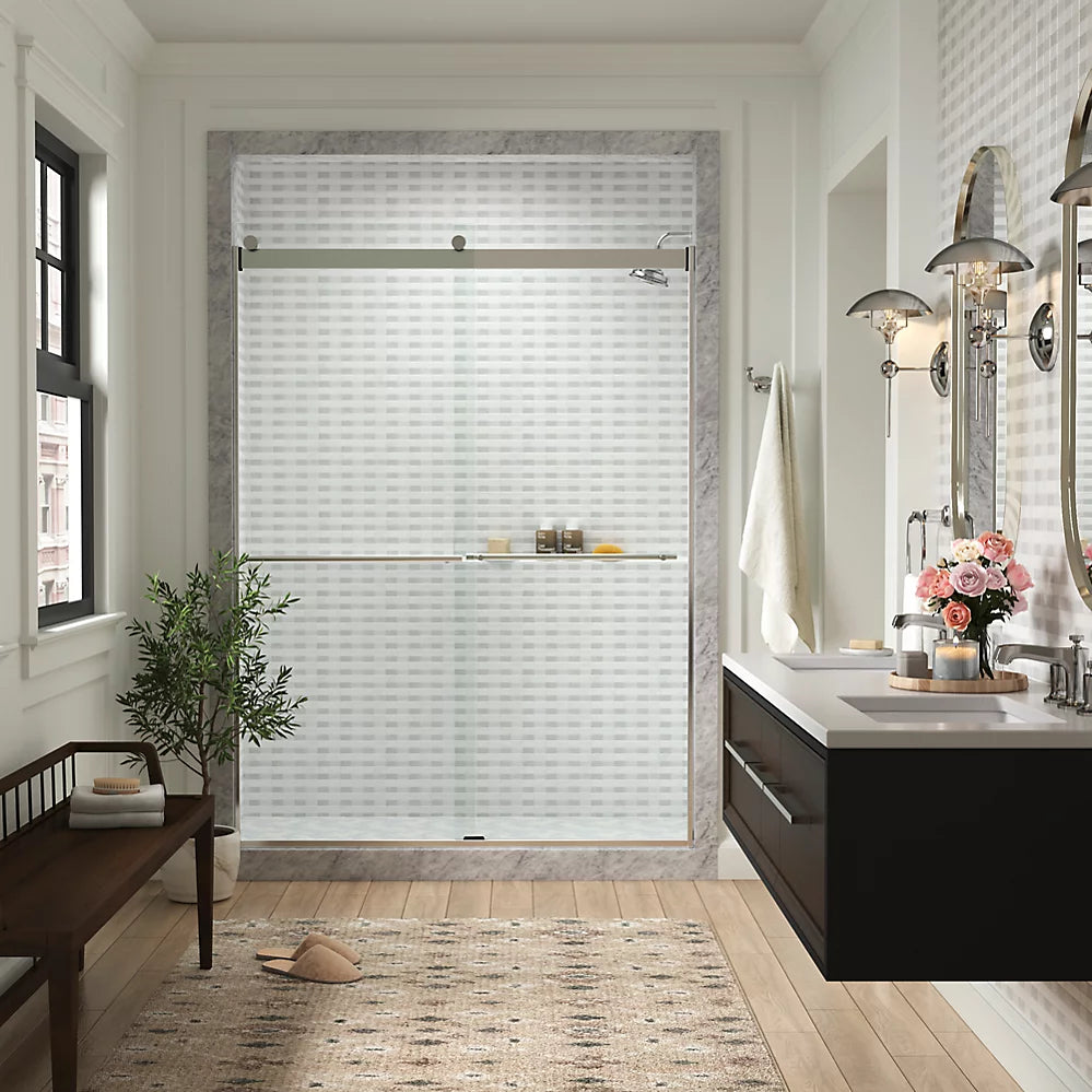 Kohler Levity® Plus Sliding Shower door (56.6" – 59.6" W x 81.6" H) with 3/8" (10mm) thick Crystal Clear Glass