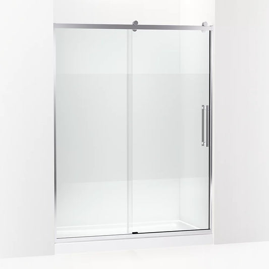 Kohler Premise™ (56.6" – 59.6" W x 76" H) Sliding Shower door with 5/16" (8mm) thick Crystal Clear glass in Bright Polished Silver