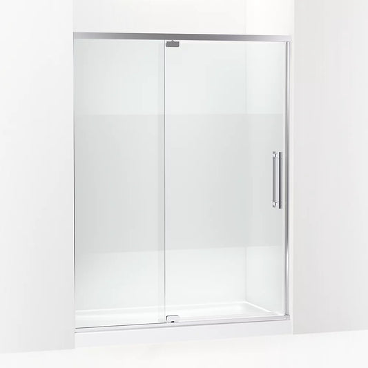 Kohler Premise™ (55.6" – 59.6"  W x 76" H) Pivot Shower door with 5/16" (8mm) thick Crystal Clear glass in Bright Polished Silver