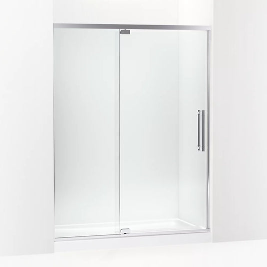 Kohler Premise™ (55.6" – 59.6" W x 76" H) Pivot Shower door with 5/16" (8mm) thick Crystal Clear glass in Bright Polished Silver