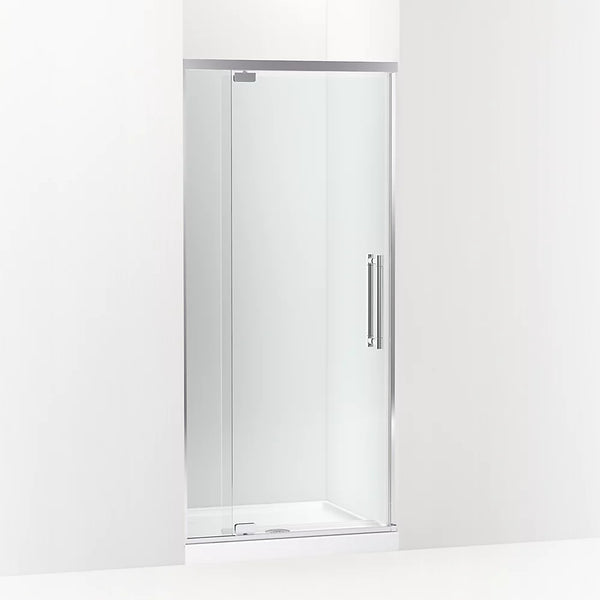 Kohler Premise™ (31.6 – 35.6 W x 76 H) Pivot Shower door with 5/16 (8mm) thick Crystal Clear glass in Bright Polished Silver