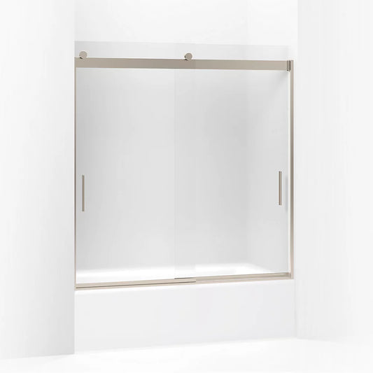 Kohler Levity® (56.6" - 59.6" W x 62" H) Sliding Bath Door with 1/4" (6mm) thick Frosted glass in Anodized Brushed Bronze