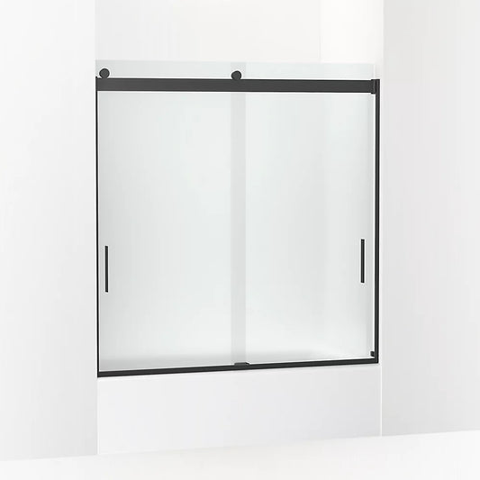 Kohler Levity® (56.6" - 59.6" W x 62" H) Sliding Bath Door with 1/4" (6mm) thick Frosted glass in Matte Black