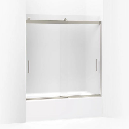 Kohler Levity® (56.6" - 59.6" W x 62" H) Sliding Bath Door with 1/4" (6mm) thick Frosted glass in Matte Nickel