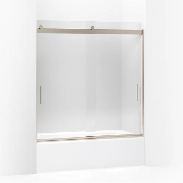 Kohler Levity® (56.6 - 59.6 W x 62 H) Sliding Bath Door with 1/4 (6mm) thick Crystal Clear glass in Anodized Brushed Bronze