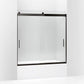 Kohler Levity® (56.6" - 59.6" W x 62" H) Sliding Bath Door with 1/4" (6mm) thick Crystal Clear glass in Anodized Dark Bronze