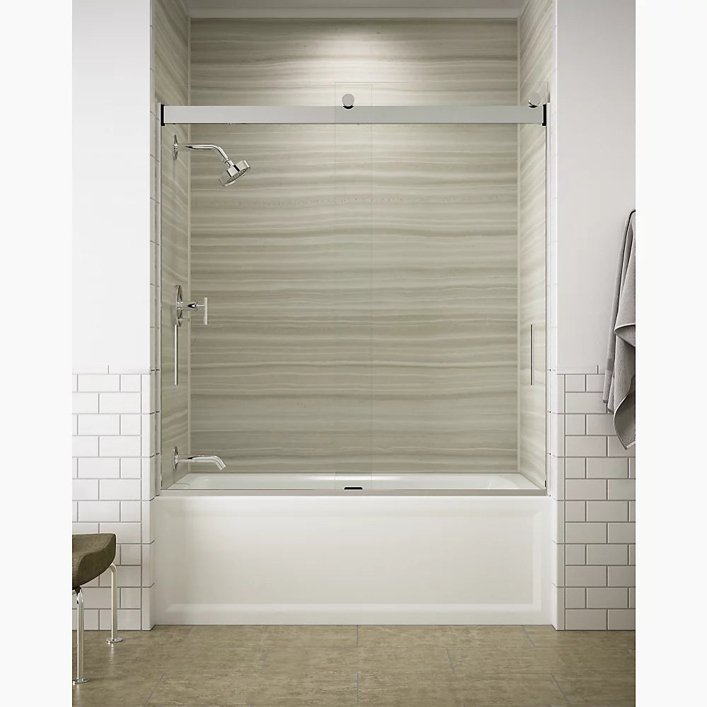 Kohler Levity® Sliding Bath Door (56.6" - 59.6" W x 62" H) with 1/4" (6mm) thick glass