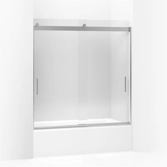 Kohler Levity® (56.6" - 59.6" W x 62" H) Sliding Bath Door with 1/4" (6mm) thick Crystal Clear glass in Bright Silver