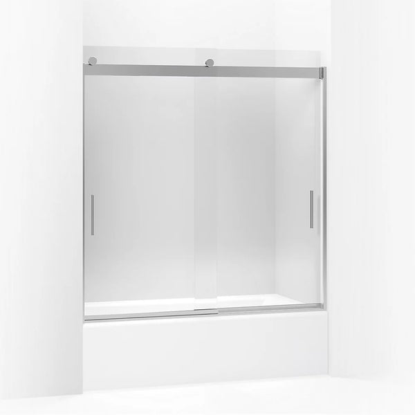 Kohler Levity® (56.6 - 59.6 W x 62 H) Sliding Bath Door with 1/4 (6mm) thick Crystal Clear glass in Bright Silver