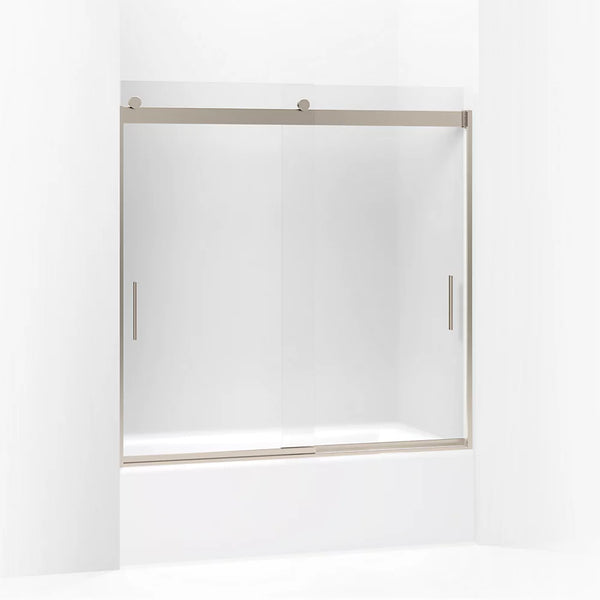 Kohler Levity® Sliding bath door (56.6 - 59.6 W x 59.8 H) with 1/4 (6mm) thick Frosted glass in Anodized Brushed Bronze