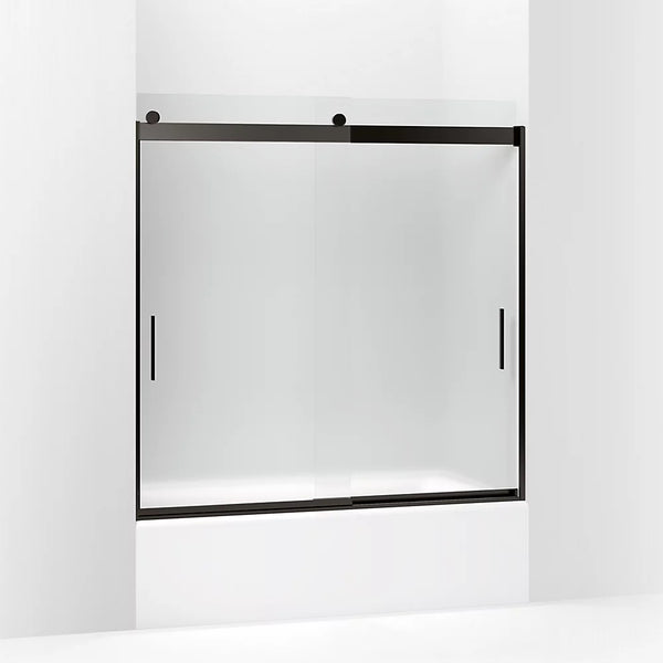 Kohler Levity® Sliding bath door (56.6 - 59.6 W x 59.8 H) with 1/4 (6mm) thick Frosted glass in Anodized Dark Bronze