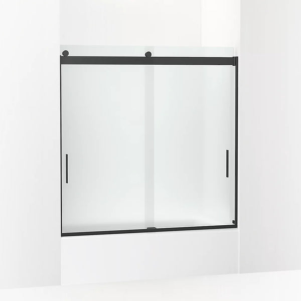 Kohler Levity® Sliding bath door (56.6 - 59.6 W x 59.8 H) with 1/4 (6mm) thick Frosted glass in Matte Black