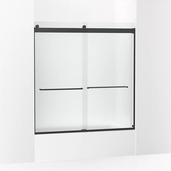 Kohler Levity® Sliding bath door (56.6 - 59.6 W x 62 H) with 1/4 (6mm) thick Frosted glass in Matte Black