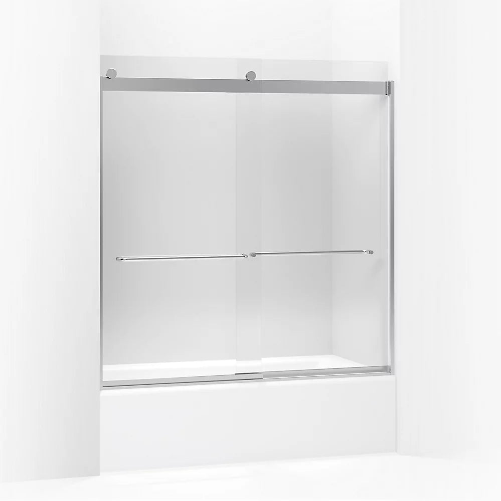 Kohler Levity® Sliding bath door (56.6" - 59.6" W x 62" H) with 1/4" (6mm) thick glass