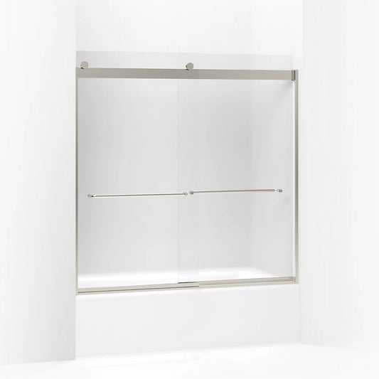 Kohler Levity® Sliding Bath door (56.6" - 59.6" W x 59.8" H) with 1/4" (6mm) thick Frosted glass in Matte Nickel