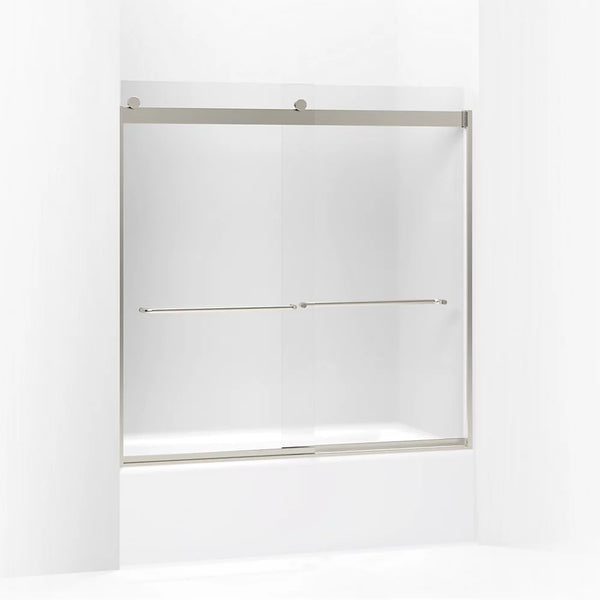 Kohler Levity® Sliding Bath door (56.6 - 59.6 W x 59.8 H) with 1/4 (6mm) thick Frosted glass in Matte Nickel