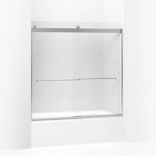 Kohler Levity® Sliding Bath door (56.6" - 59.6" W x 59.8" H) with 1/4" (6mm) thick Frosted glass in Bright Silver