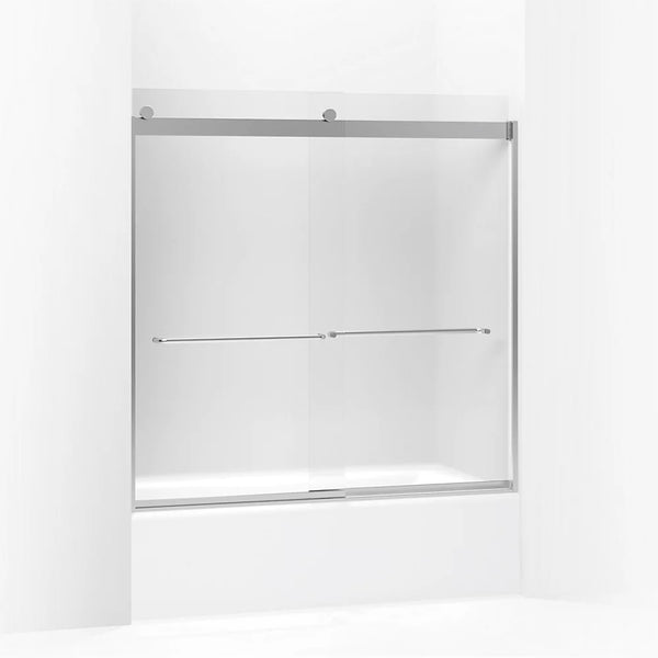 Kohler Levity® Sliding Bath door (56.6 - 59.6 W x 59.8 H) with 1/4 (6mm) thick Frosted glass in Bright Silver